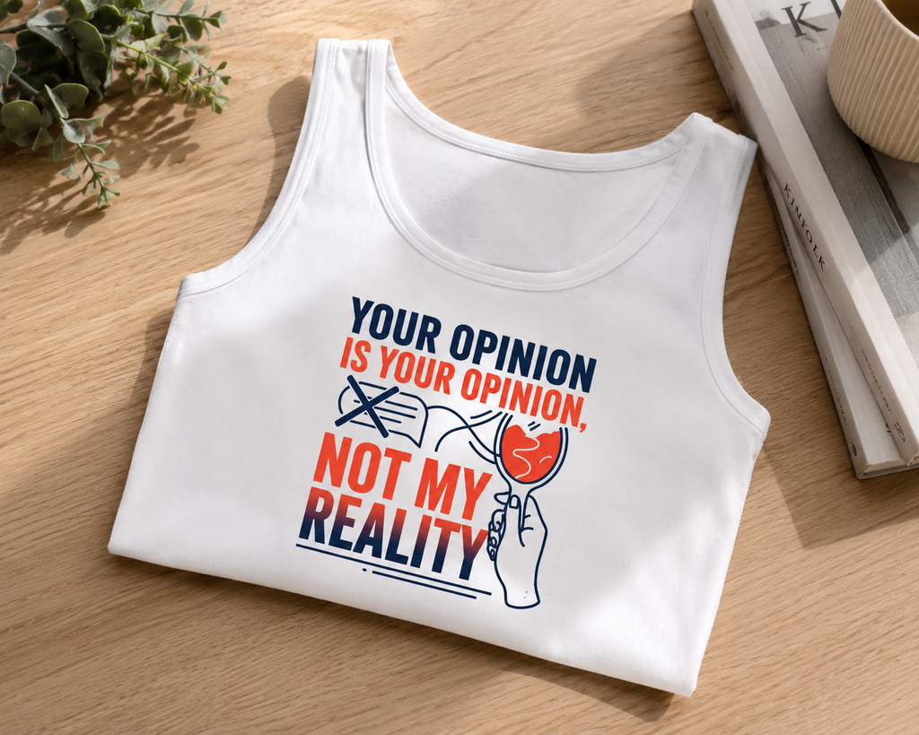 "Your Opinion is not My Reality" Crop Tank Top